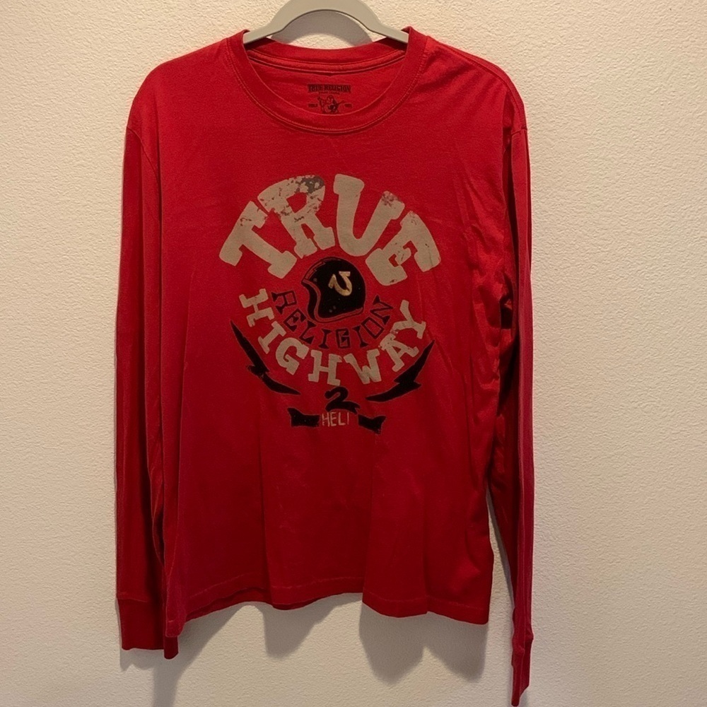 TRUE RELIGION Graphic Tee. Highway 2 HELL. Size XXL. Made in USA.
